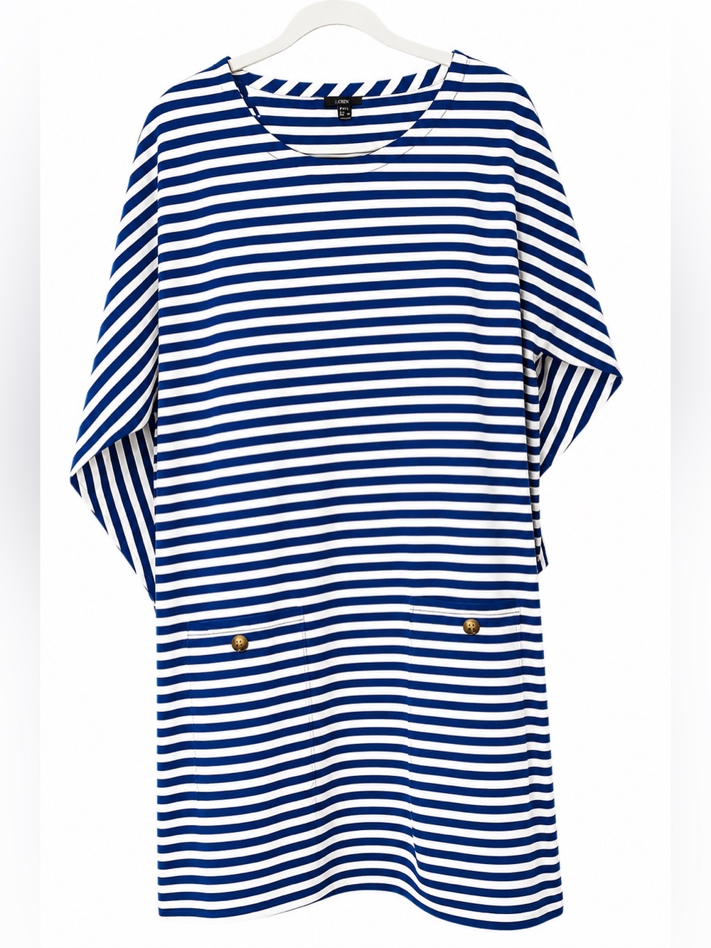 J. Crew Blue and White Striped Shift Dress